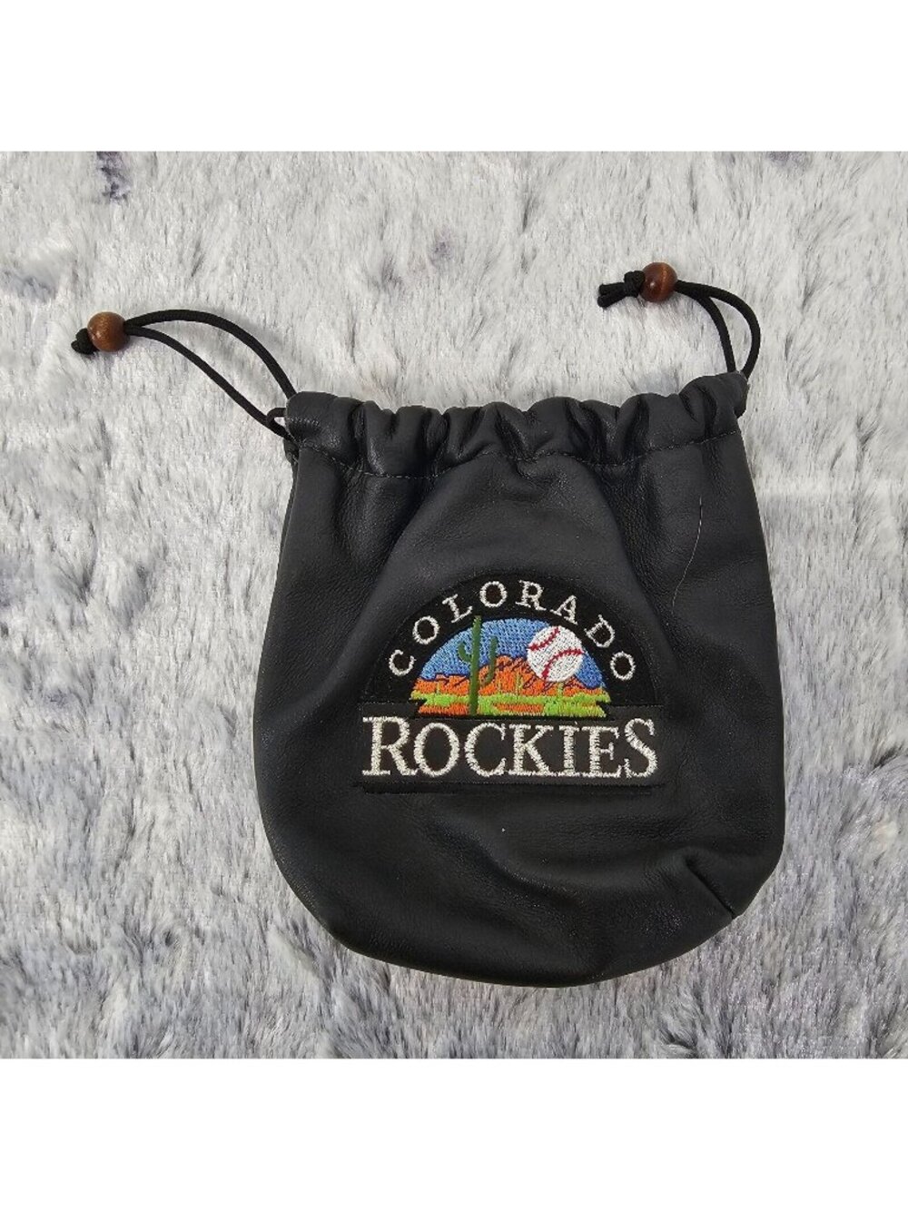 Colorado Rockies MLB Small Leather Bag Pouch Baseball Holder Vintage Collectors